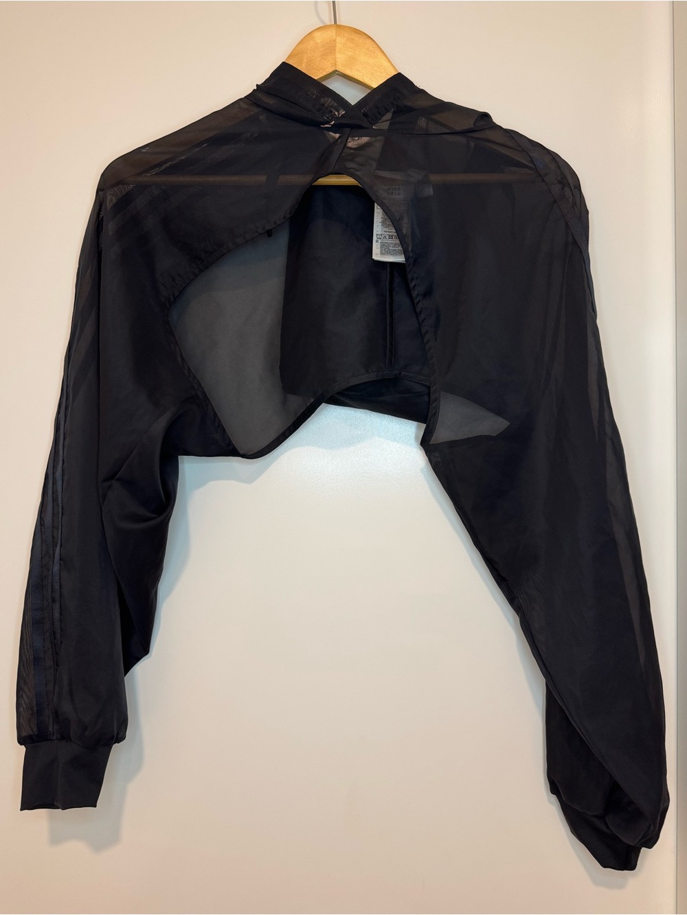 Adidas Originals Black Sheer Mesh Cropped Bolero Wrap Jacket XS